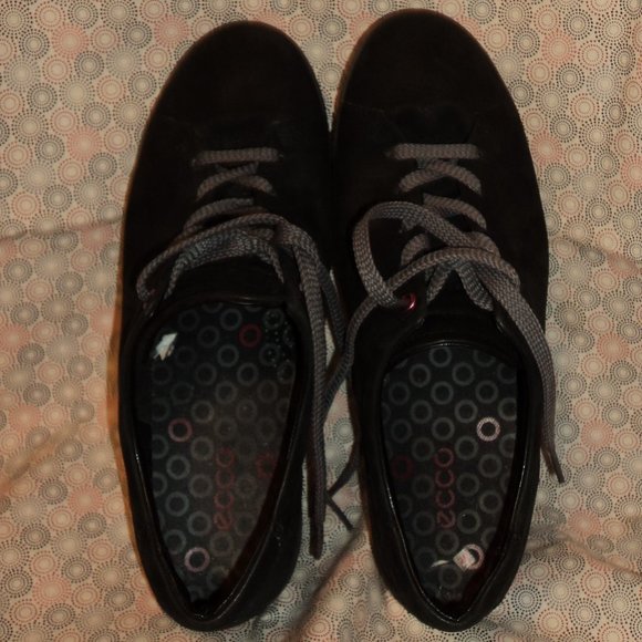 Ecco Women's Size 42 EU (11US) Black Suede Shoes Flats Lace Up - Picture 11 of 11